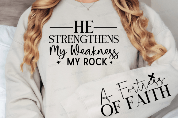 He Strengthens My: Christian Sleeve Svg for T-Shirt Designs