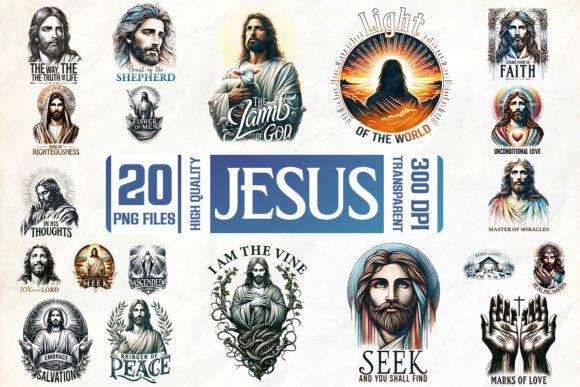Jesus Sublimation Designs Pack and T-Shirt Designs