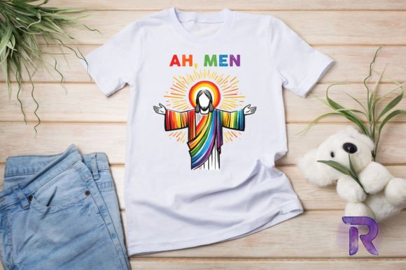 LGBT Jesus Rainbow Sublimation PNG T-Shirt Designs